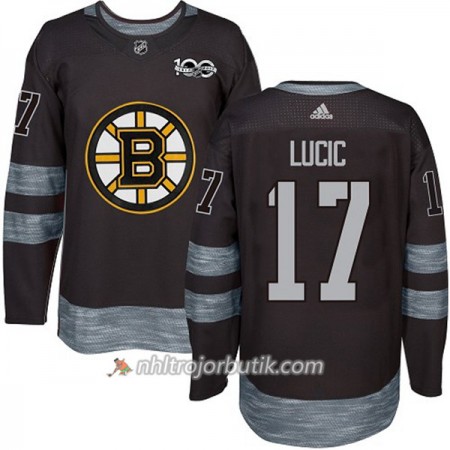 Män Ishockey Boston Bruins Tröja Milan Lucic 17 1917-2017 100th Anniversary Adidas Svart Authentic